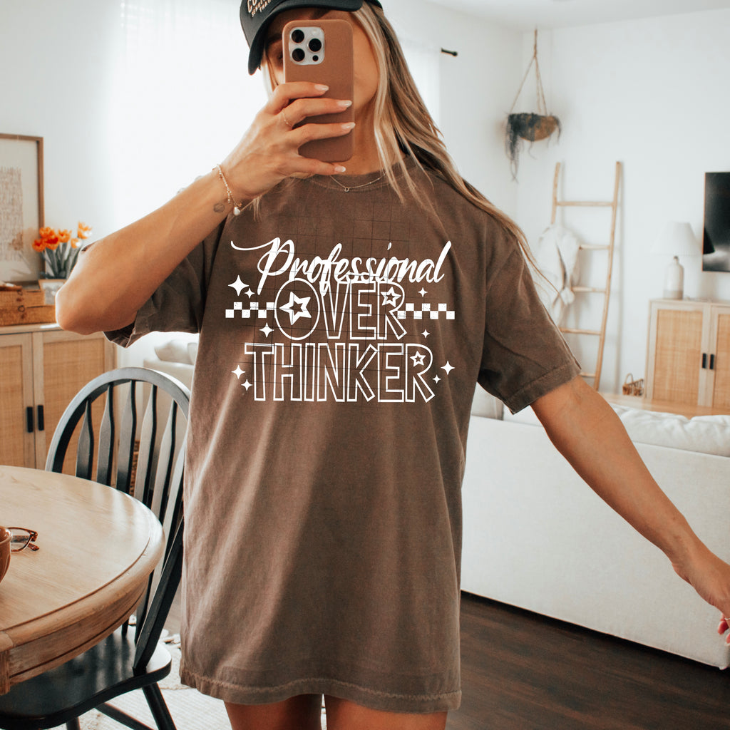 Professional Overthinker Long Sleeve T-Shirt (ALL WHITE)